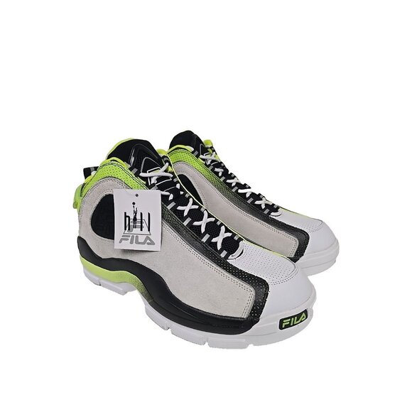 Fila Men's Grant Hill 2 1BM0887-116 Basketball Shoe White Black Lime Size 12M - Picture 1 of 7